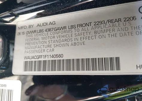 2015 Audi A3 1.8T Premium из США, поврежденный, VIN WAUACGFF1F1140560